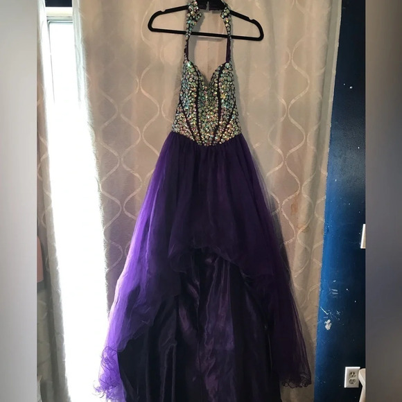 Dresses & Skirts - Cassandra stone Size 4 Purple Ball Gown High Low Prom Dress